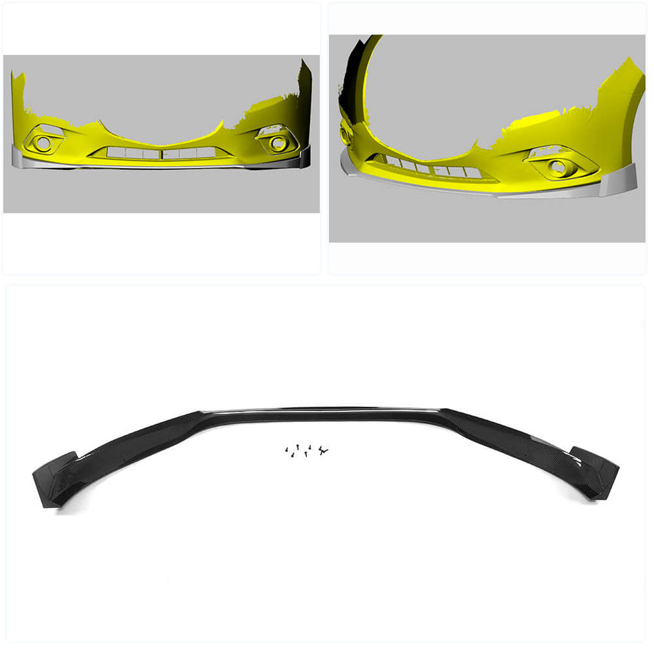 Mazda 3 Axela Sedan Hatchback 2014-2016 Front Bumper Lip Carbon Fiber-Ahacarbon