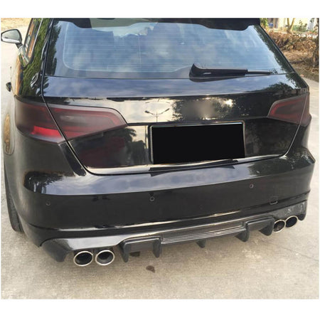 Audi S3 A3 Sline 8V Hatchback Pre-facelift 2014-2016 Rear Bumper Diffuser Carbon Fiber-Ahacarbon