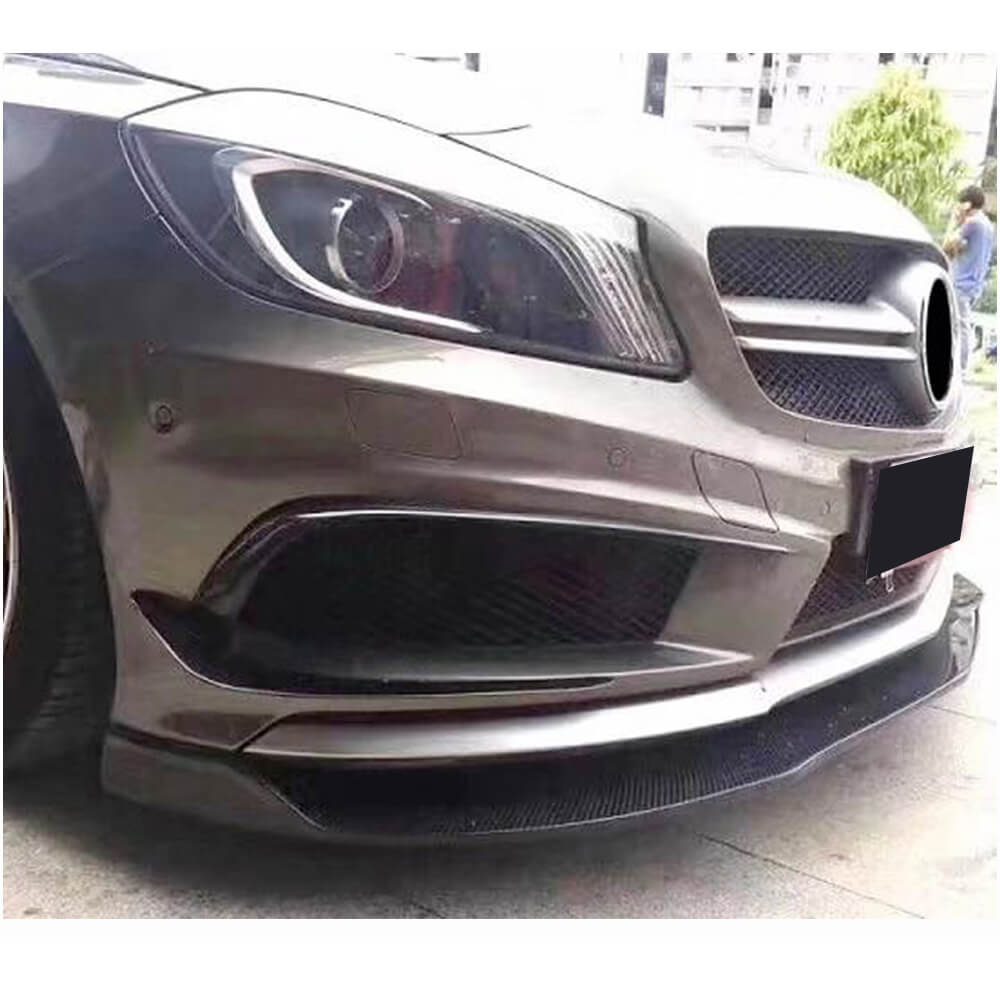 Mercedes Benz A Class W176 A200 A250 Sport A45 Pre-facelift 2013-2015 Front Bumper Lip Carbon Fiber-Ahacarbon