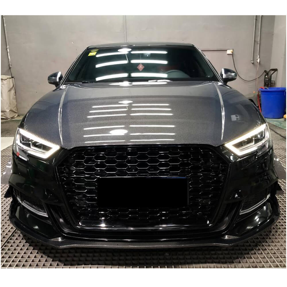 Audi A3 Sline S3 8V Pre-facelift 2014-2016 Engine Bonnet Hood Cover Carbon Fiber-Ahacarbon