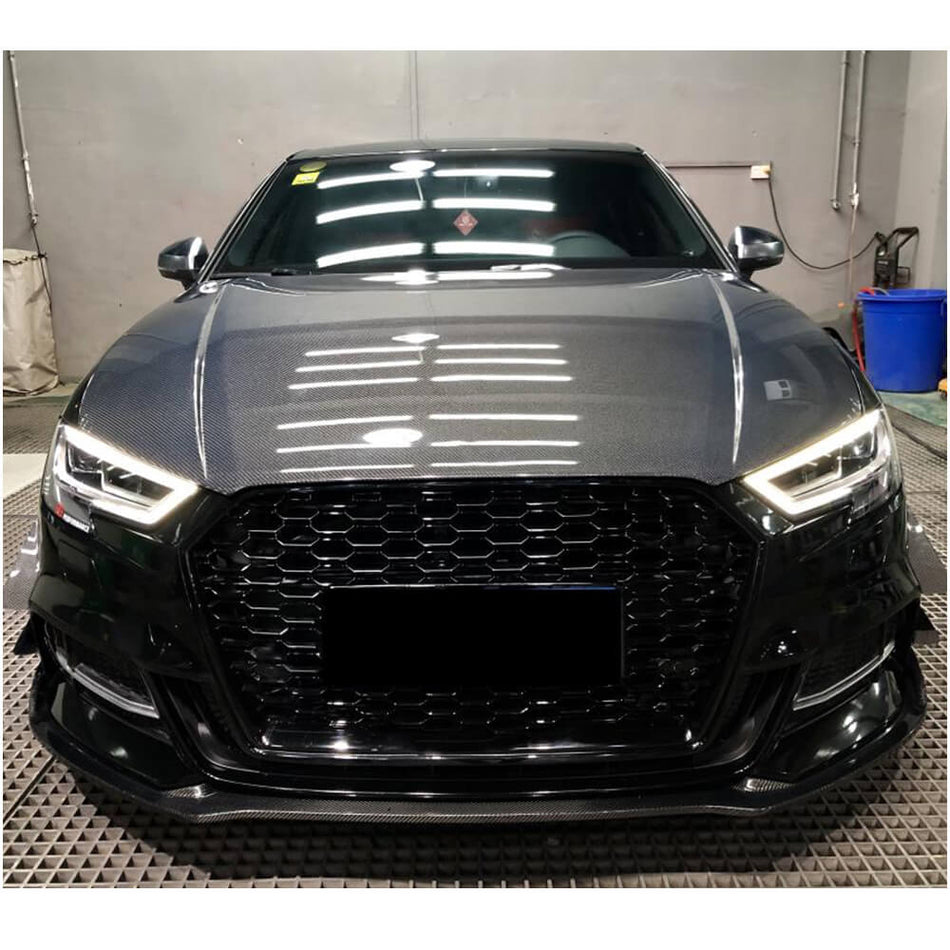 Audi A3 Sline S3 8V Pre-facelift 2014-2016 Engine Bonnet Hood Cover Carbon Fiber-Ahacarbon