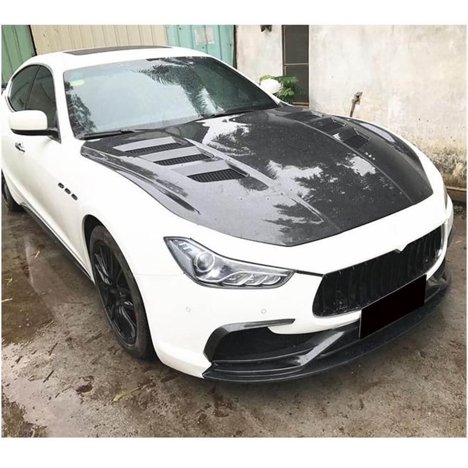 Maserati Ghibli 2014-2020 Engine Bonnet Hood Cover Carbon Fiber-Ahacarbon