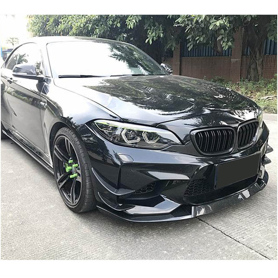 BMW 2 Series F87 M2 2016-2020 Front Bumper Lip Carbon Fiber-Ahacarbon