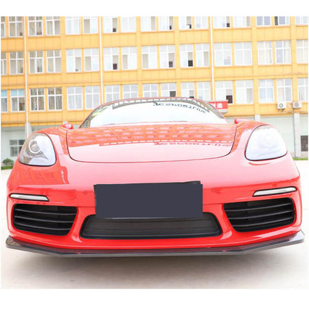 Porsche 718 Boxster Cayman 2016-2019 Front Bumper Lip Carbon Fiber-Ahacarbon