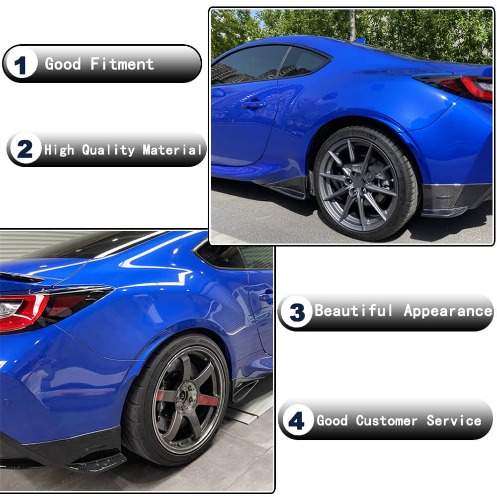 Subaru BRZ Toyota GR86 2022+ Rear Bumper Splitters Carbon Fiber-Ahacarbon