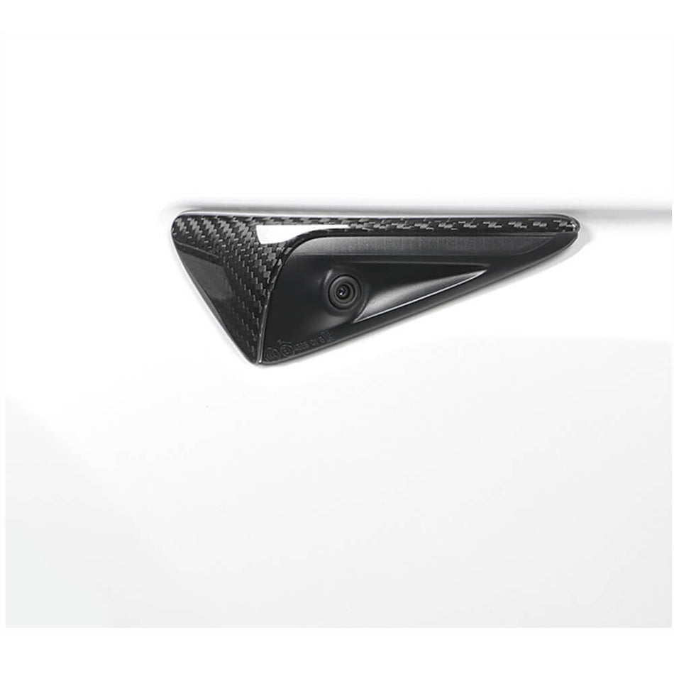 Tesla Model S/Model 3/Model X 2012-2020 Side Camera Marker Fender Cover Carbon Fiber-Ahacarbon
