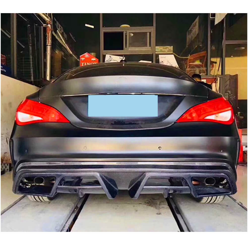 Mercedes Benz CLA Class (W117) C117 Sport CLA45 AMG Pre-facelift 2013-2016 Rear Bumper Diffuser Carbon Fiber-Ahacarbon