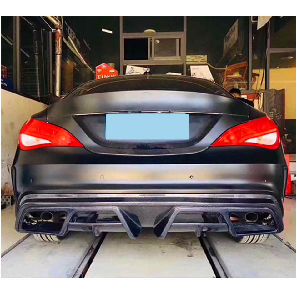Mercedes Benz CLA Class (W117) C117 Sport CLA45 AMG Pre-facelift 2013-2016 Rear Bumper Diffuser Carbon Fiber-Ahacarbon