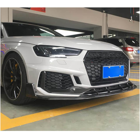 Audi RS4 B9 Typ 8W Avant 2019UP Front Bumper Lip Dry Carbon Fiber-Ahacarbon