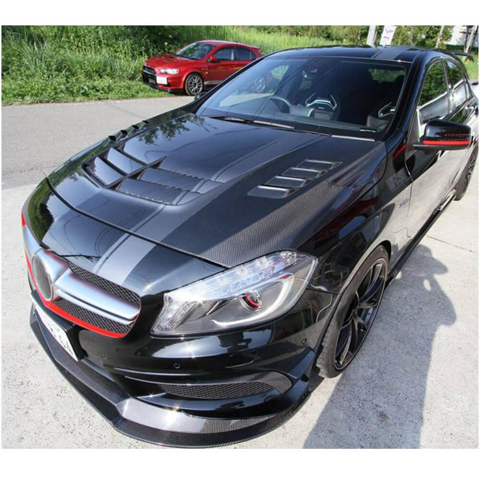 Mercedes Benz W176 Hatchback 2013-2018 Engine Bonnet Hood Cover Carbon Fiber-Ahacarbon