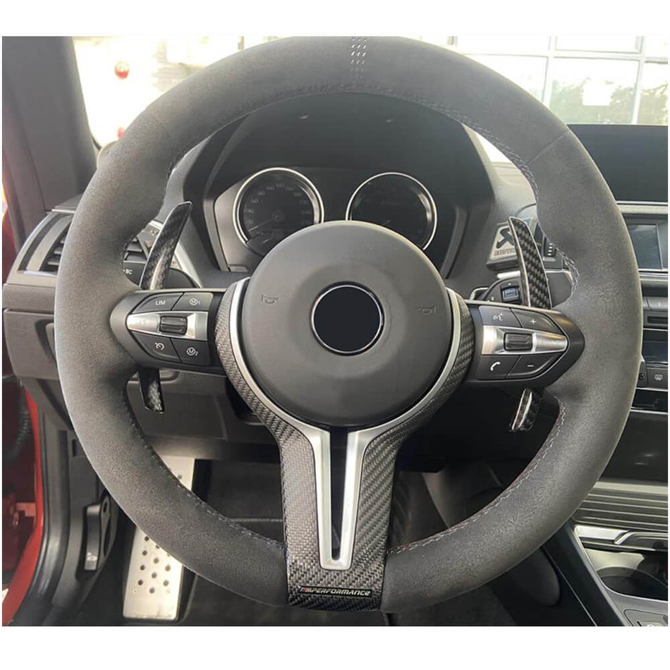 BMW M2 M3 M4 M5 M6 X5M X6M 2012-2020 Paddle Shifter Extensions Covers Dry Carbon Fiber-Ahacarbon
