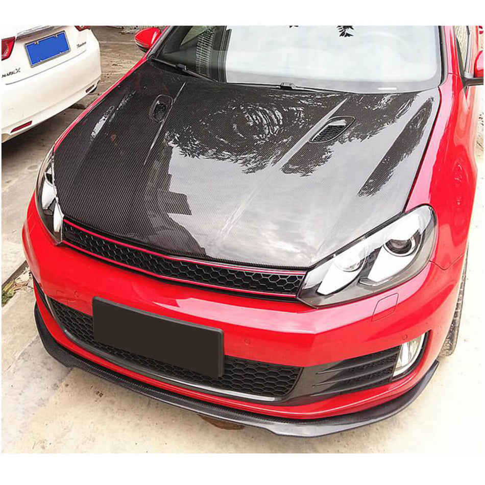 Volkswagen VW Golf 6 MK6 GTI 2010-2013 Front Bumper Lip Carbon Fiber-Ahacarbon