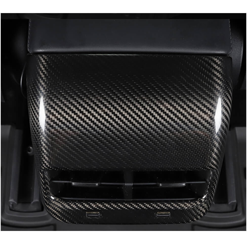 Tesla Model 3 Rear Back Seat Aircondition Moulding Dash Covers Dry Carbon Fiber-Ahacarbon