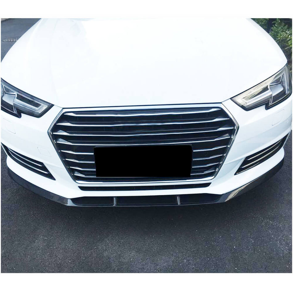 Audi A4 B9 Sedan 2017-2020 Front Bumper Lip Carbon Fiber-Ahacarbon