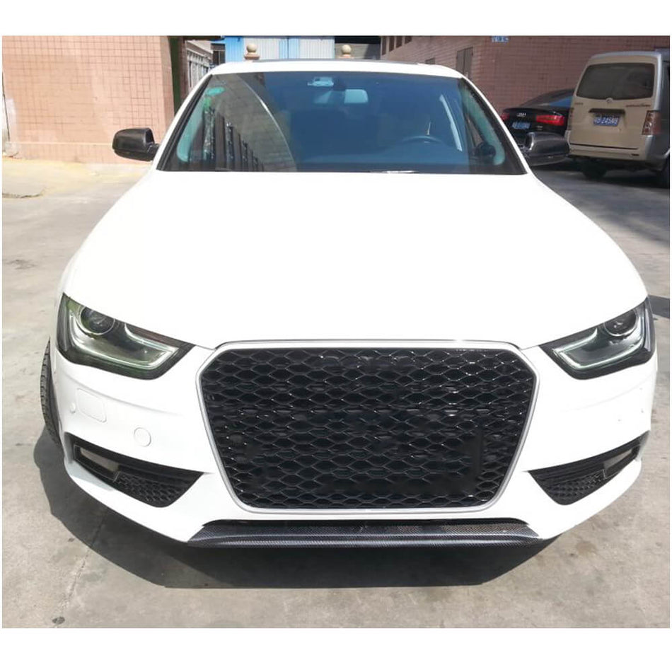 Audi A4 B8.5 Base Sedan Facelift 2013-2016 Front Bumper Center Lip Carbon Fiber-Ahacarbon