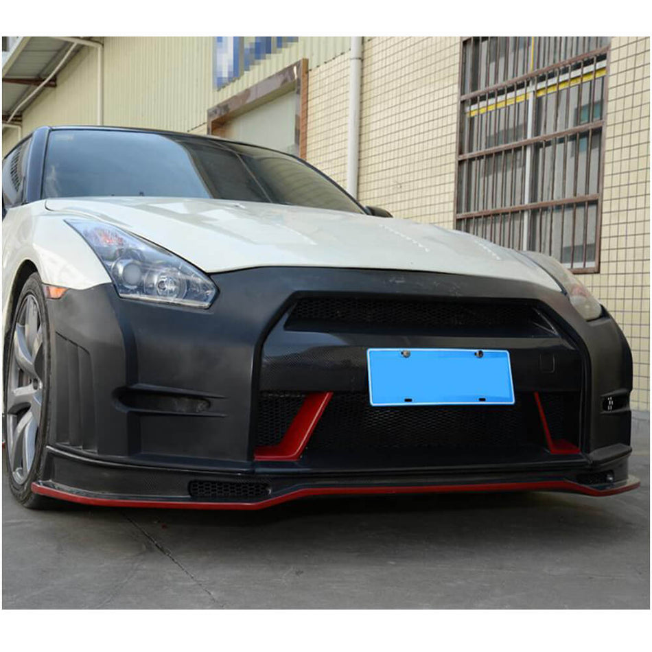 Nissan GTR Coupe 2009-2015 Front Bumper Lip Carbon Fiber-Ahacarbon
