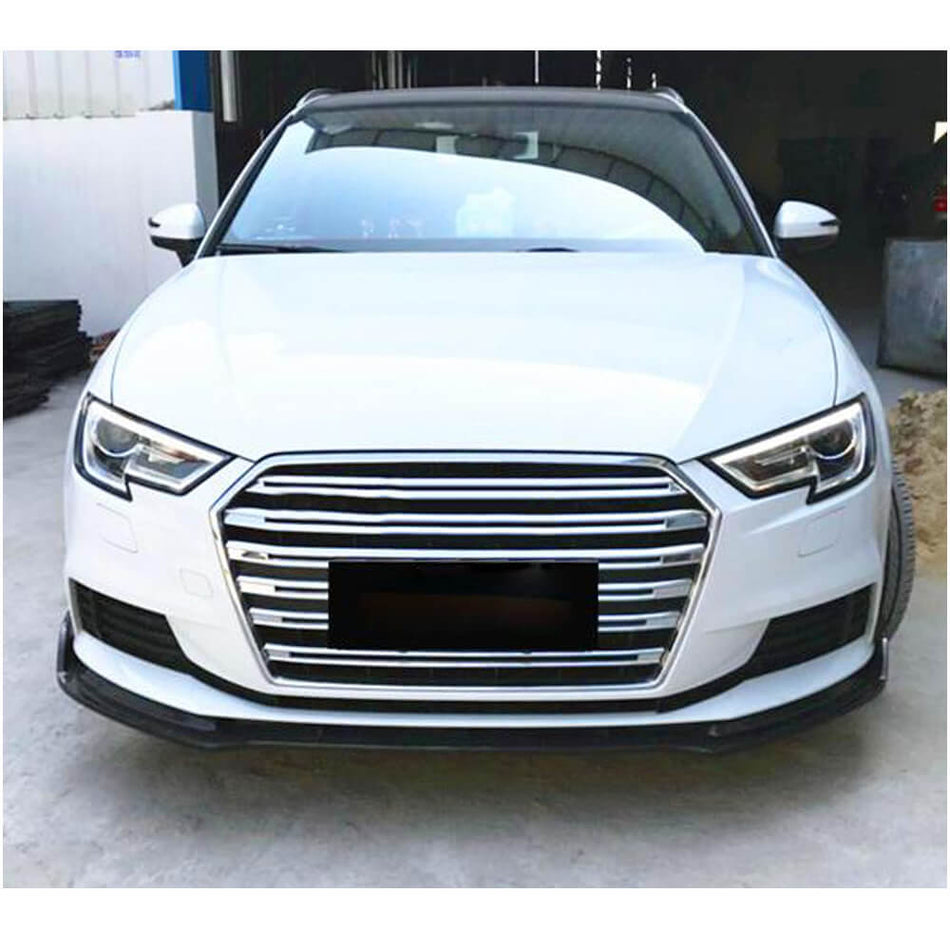 Audi A3 Base Hatchback 17-20 Front Bumper Lip Carbon Fiber-Ahacarbon