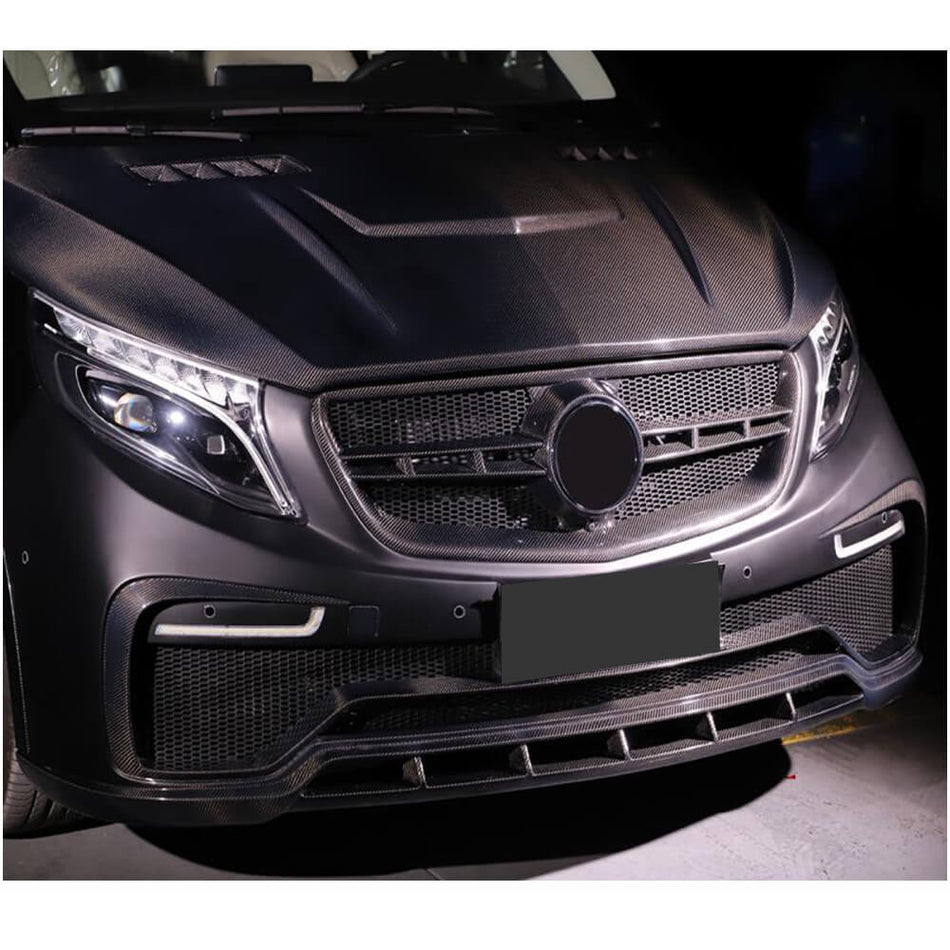 Mercedes Benz V Class W447 Vito 2015-2019 Front Bumper Carbon Fiber-Ahacarbon