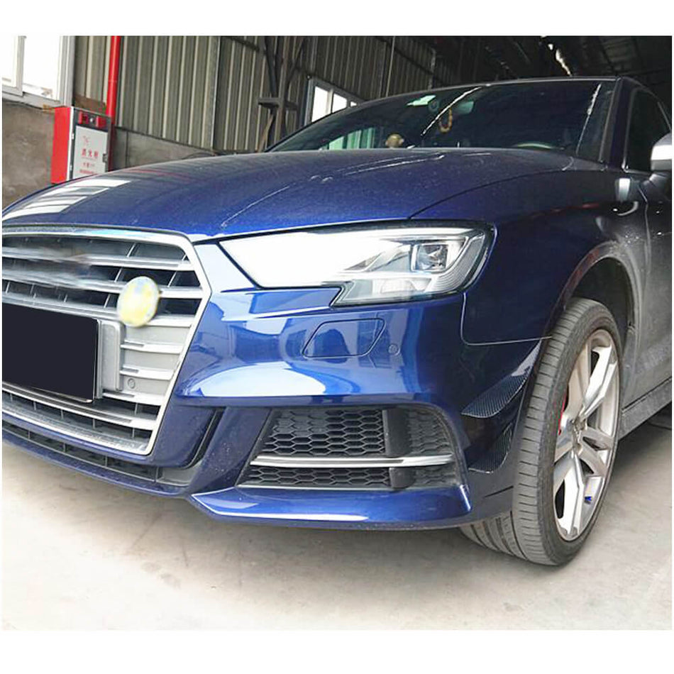 Audi S3 A3 8V Sline Sedan Facelift 2017-2020 Front Bumper Vents Carbon Fiber-Ahacarbon