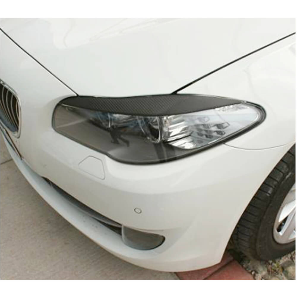 BMW 5 Series F10 Base Sedan Pre-LCI 2010-2013 Headlight Eyebrows Lamp Eyelids Carbon Fiber-Ahacarbon