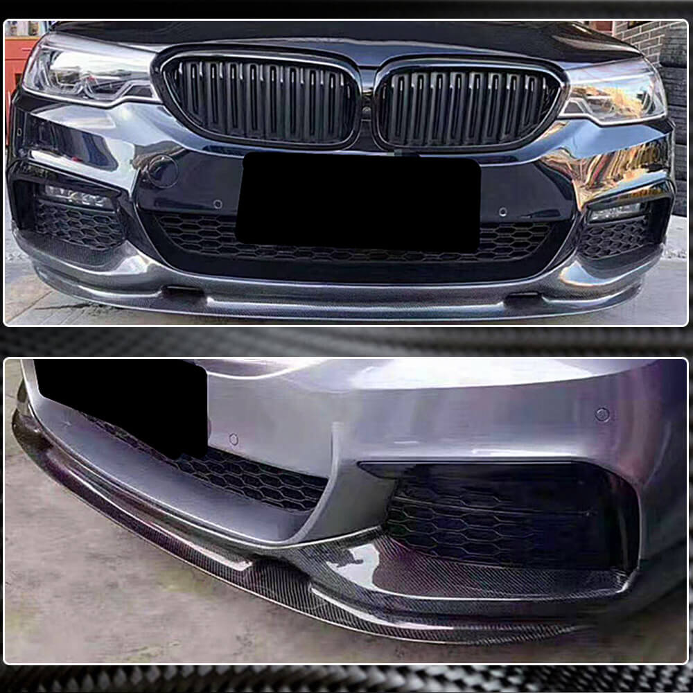 BMW 5 Series G30 G31 Pre-LCI 2017-2020 Front Bumper Lip Carbon Fiber-Ahacarbon