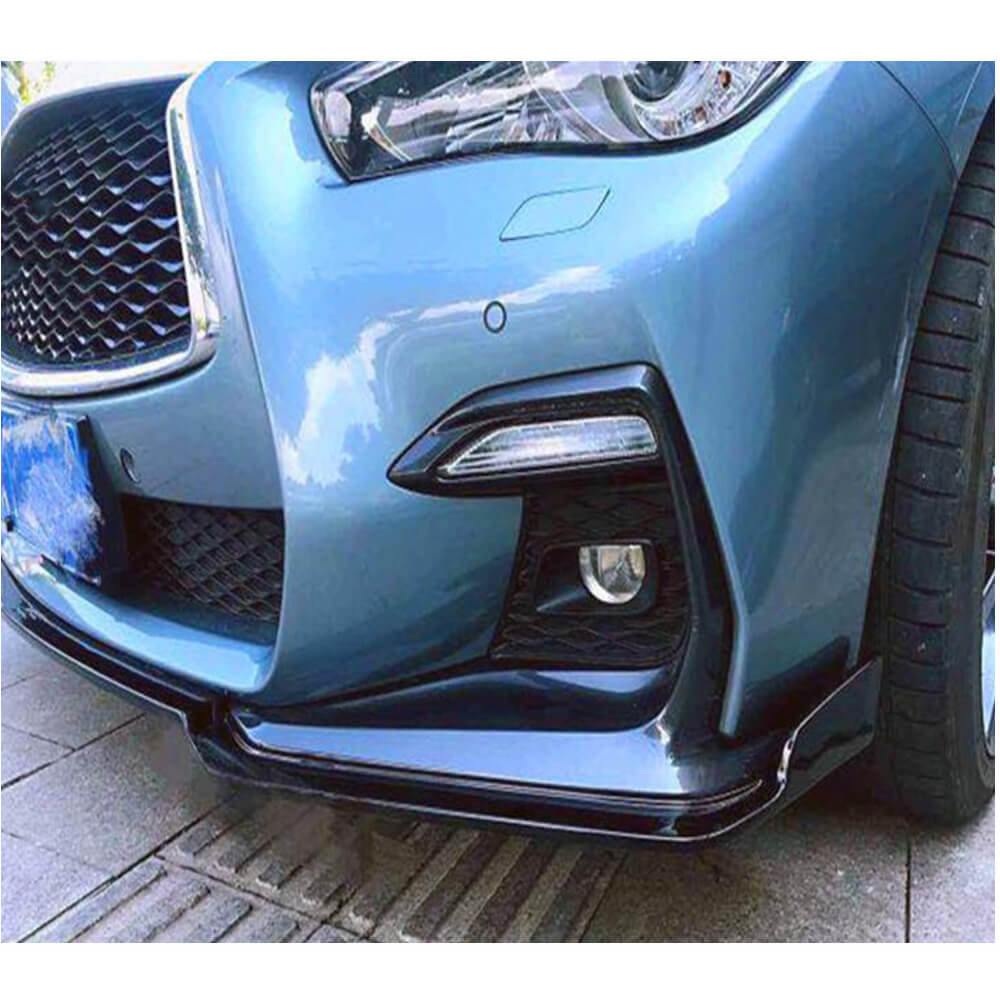 Infiniti Q50 Sport 2018-2022 Front Bumper Lip Carbon Fiber 3pcs/set-Ahacarbon