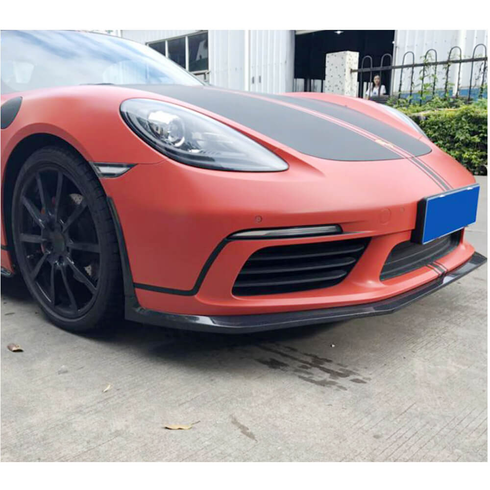 Porsche 718 Boxster Cayman 2016-2019 Front Bumper Lip Carbon Fiber-Ahacarbon