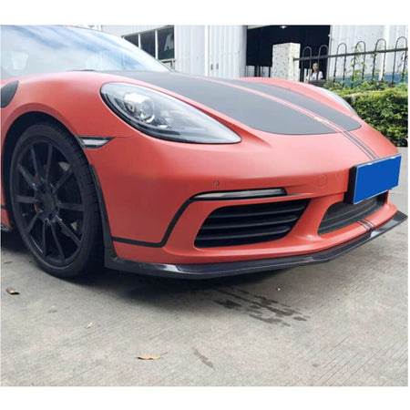 Porsche 718 Boxster Cayman 2016-2019 Front Bumper Lip Carbon Fiber-Ahacarbon
