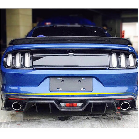 Ford Mustang V8 GT 2018-2020 Rear Bumper Diffuser Carbon Fiber-Ahacarbon