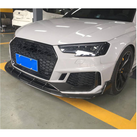 Audi RS4 B9 Typ 8W Avant 2019UP Front Bumper Lip Dry Carbon Fiber-Ahacarbon
