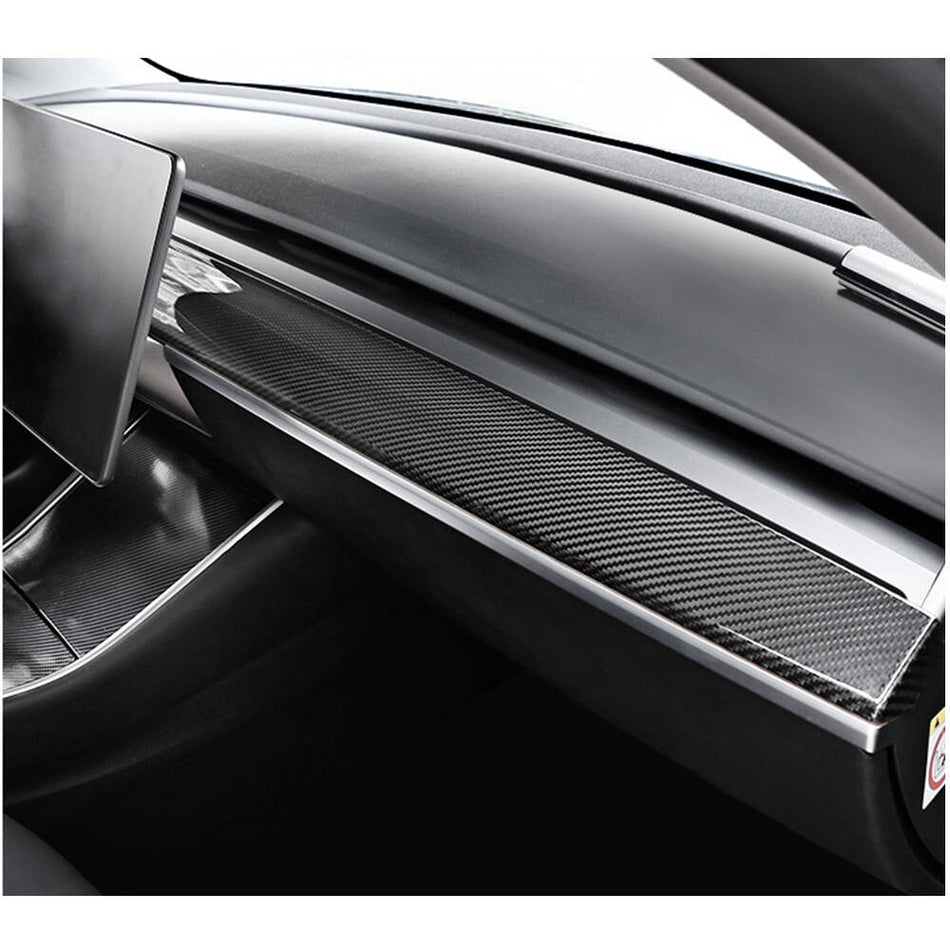 Tesla Model 3 & Y 2018-2022 Interior Dashboard Decoration Covers Dry Carbon Fiber-Ahacarbon