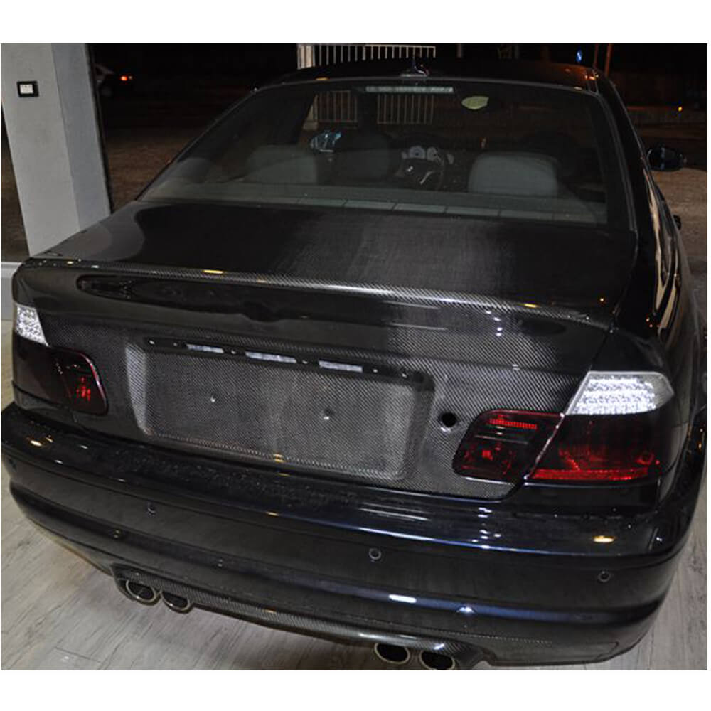 BMW 3 Series E46 325Ci 330Ci M3 Coupe 2000-2006 Rear Trunk Tail Cover Carbon Fiber-Ahacarbon