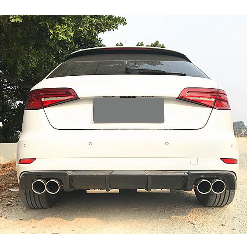 Audi A3 Base 8V.5 Hatchback 2017-2020 Rear Bumper Diffuser Carbon Fiber-Ahacarbon