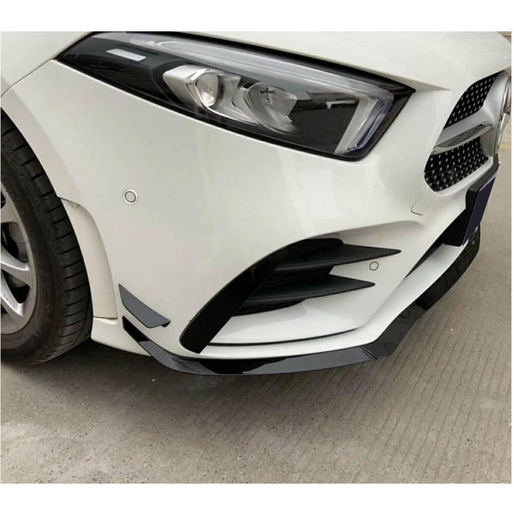 Mercedes Benz A Claa (W177) V177 A200 A250 Sport Sedan 2019-2021 Front Bumper Lip Carbon Fiber-Ahacarbon