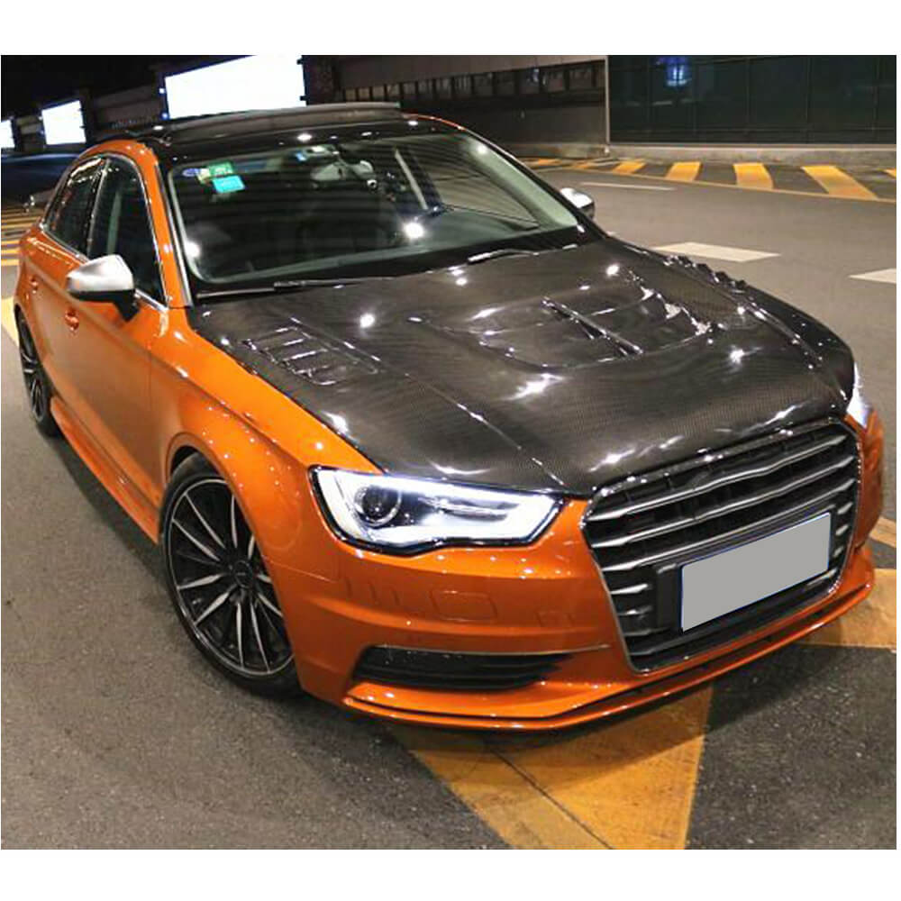 Audi A3 Sline S3 8V Pre-facelift 2014-2016 Engine Bonnet Hood Cover Carbon Fiber-Ahacarbon