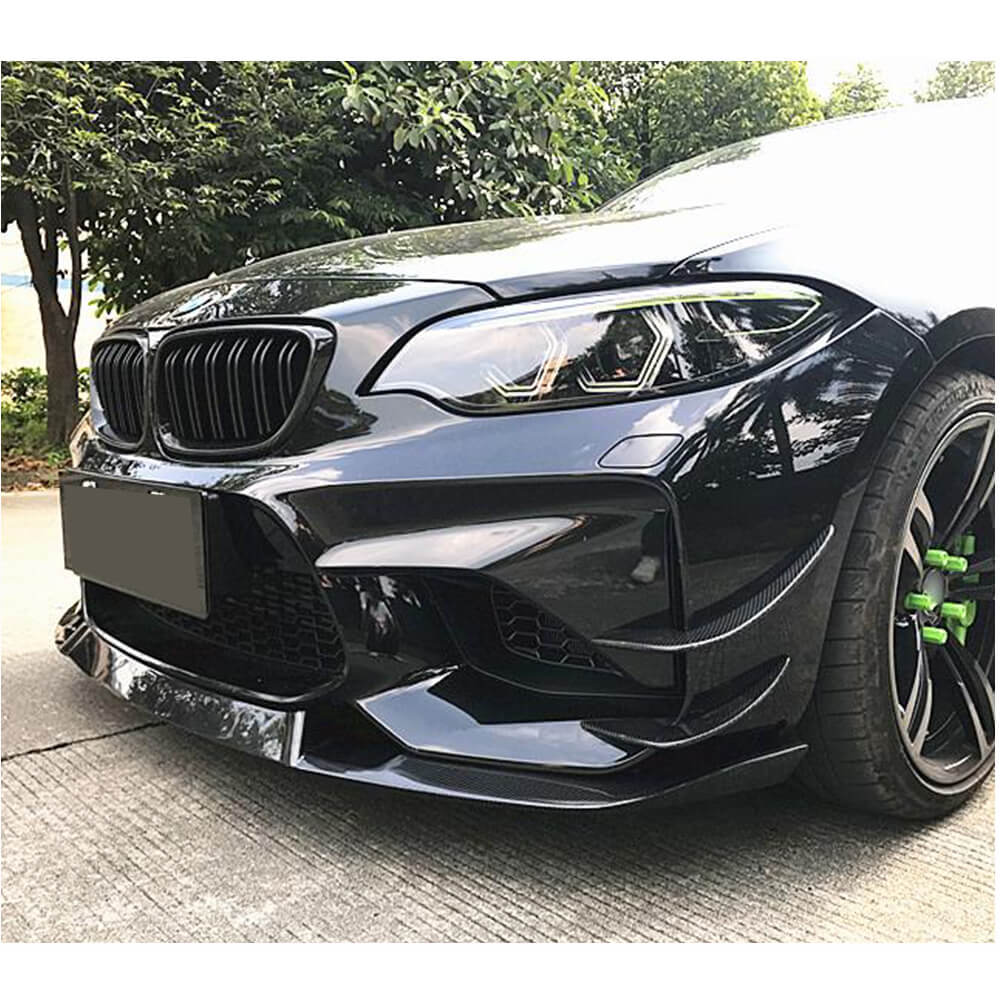 BMW 2 Series F87 M2 2016-2020 Front Bumper Lip Carbon Fiber-Ahacarbon