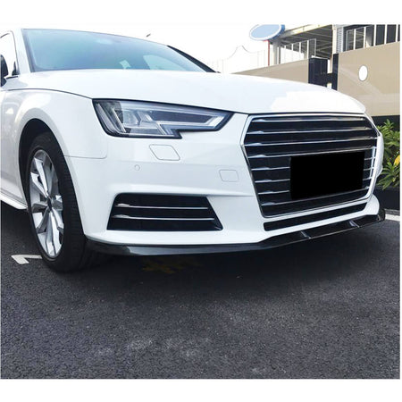 Audi A4 B9 Sedan 2017-2020 Front Bumper Lip Carbon Fiber-Ahacarbon