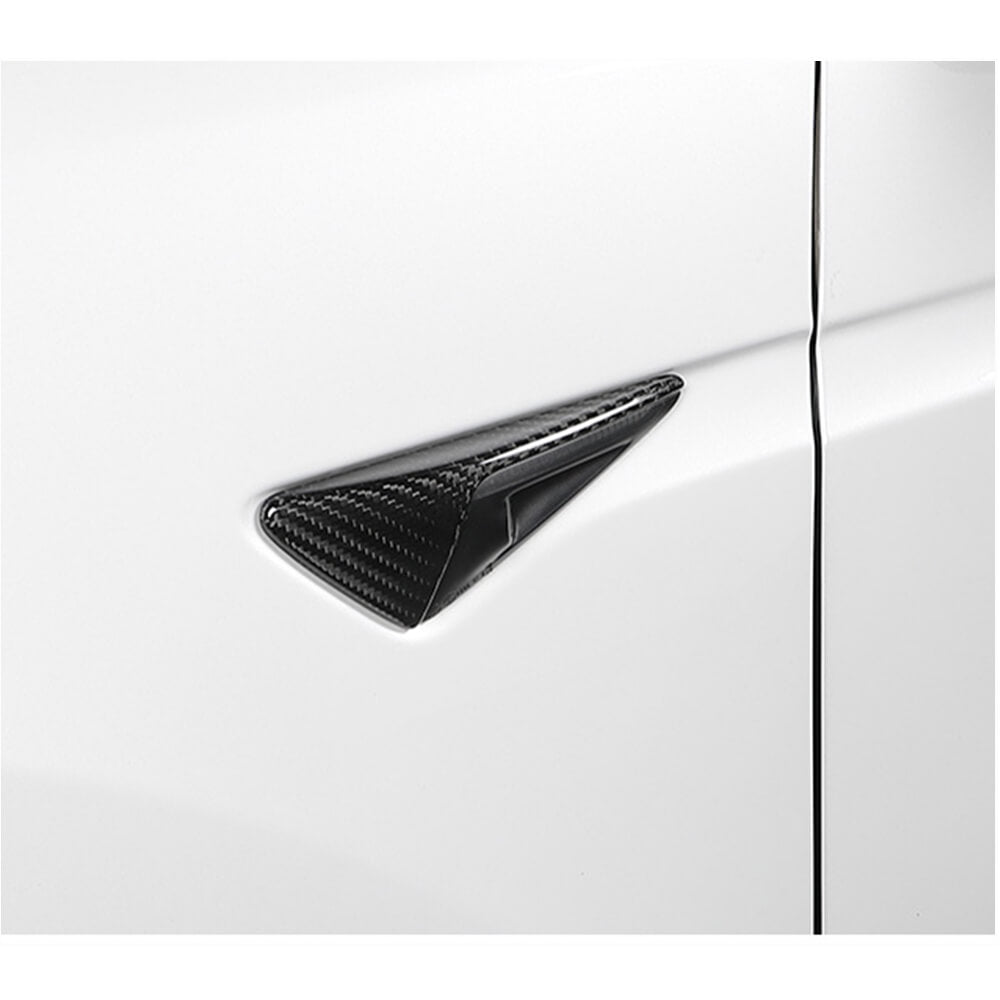 Tesla Model S/Model 3/Model X 2012-2020 Side Camera Marker Fender Cover Carbon Fiber-Ahacarbon