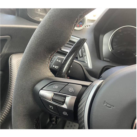 BMW M2 M3 M4 M5 M6 X5M X6M 2012-2020 Paddle Shifter Extensions Covers Dry Carbon Fiber-Ahacarbon