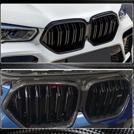 BMW X6 G06 F96 X6M 2020+ Front Grille Dual Slat Carbon Fiber-Ahacarbon