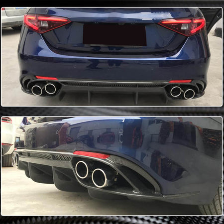 Alfa Romeo Giulia 952 Base 2015-2021 Rear Bumper Diffuser Carbon Fiber-Ahacarbon