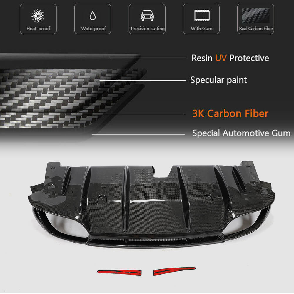 Alfa Romeo Giulia 952 Base 2015-2021 Rear Bumper Diffuser Carbon Fiber-Ahacarbon