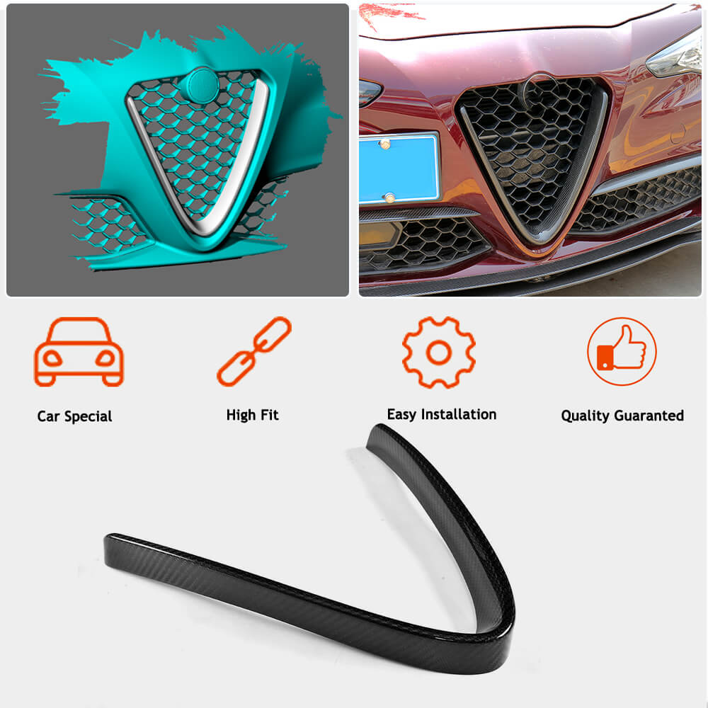 Alfa Romeo Giulia 952 Base 2015-2020 Front Grille Dry Carbon Fiber-Ahacarbon