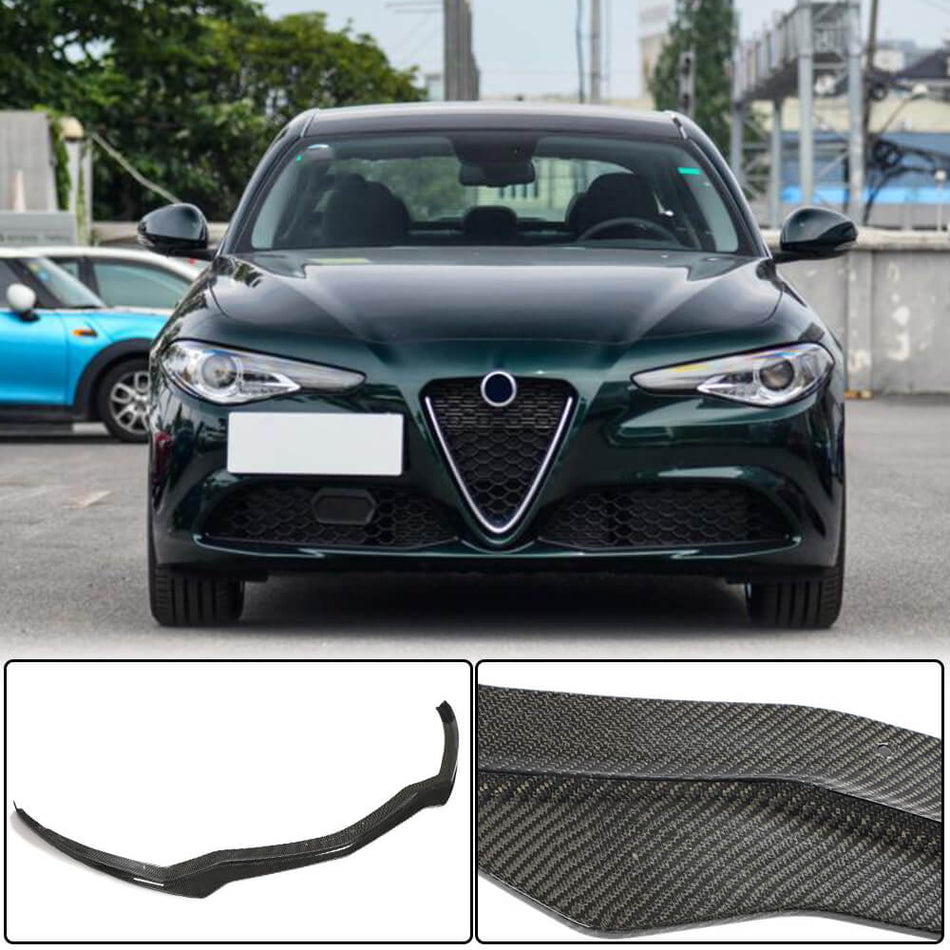 Alfa Romeo Giulia 952 Base 2016-2022 Front Bumper Lip Carbon Fiber-Ahacarbon