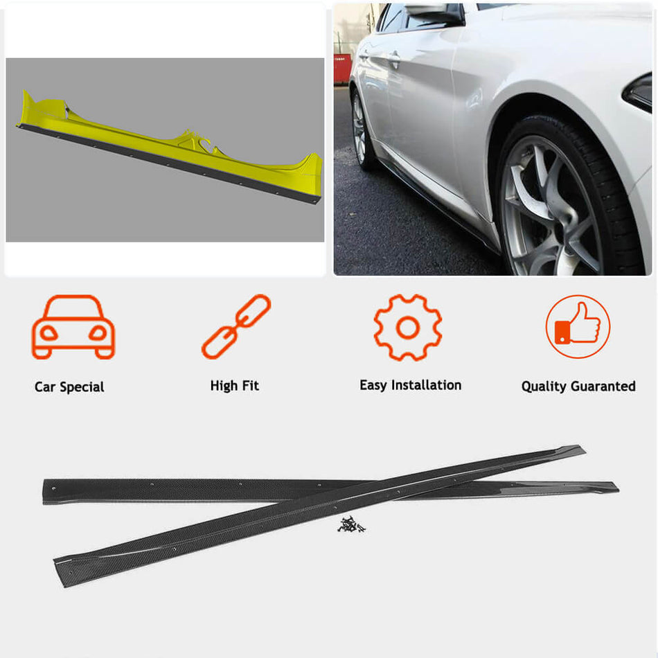 Alfa Romeo Giulia 952 2015-2020 Side Skirts Carbon Fiber-Ahacarbon