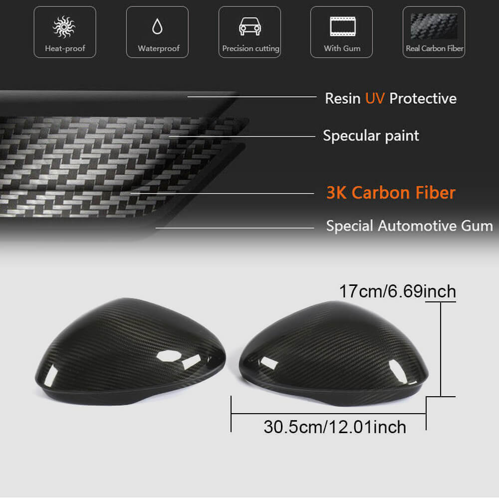 Alfa Romeo Giulia 952 2015-2020 Mirror Covers Add-on Style Dry Carbon Fiber-Ahacarbon