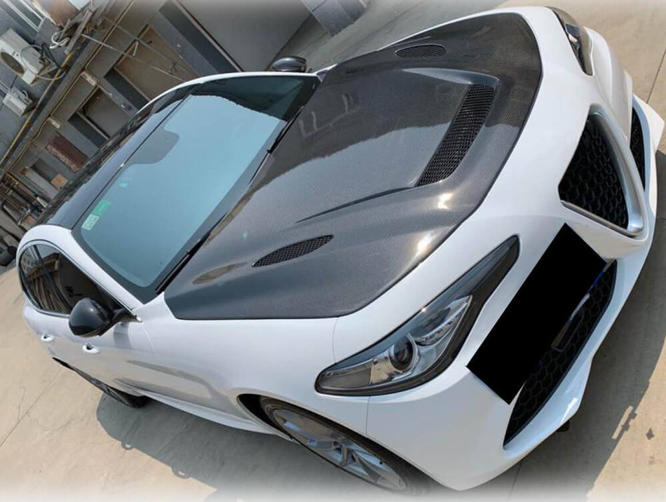 Alfa Romeo Giulia 952 2015-2022 Engine Bonnet Hood Cover Carbon Fiber-Ahacarbon