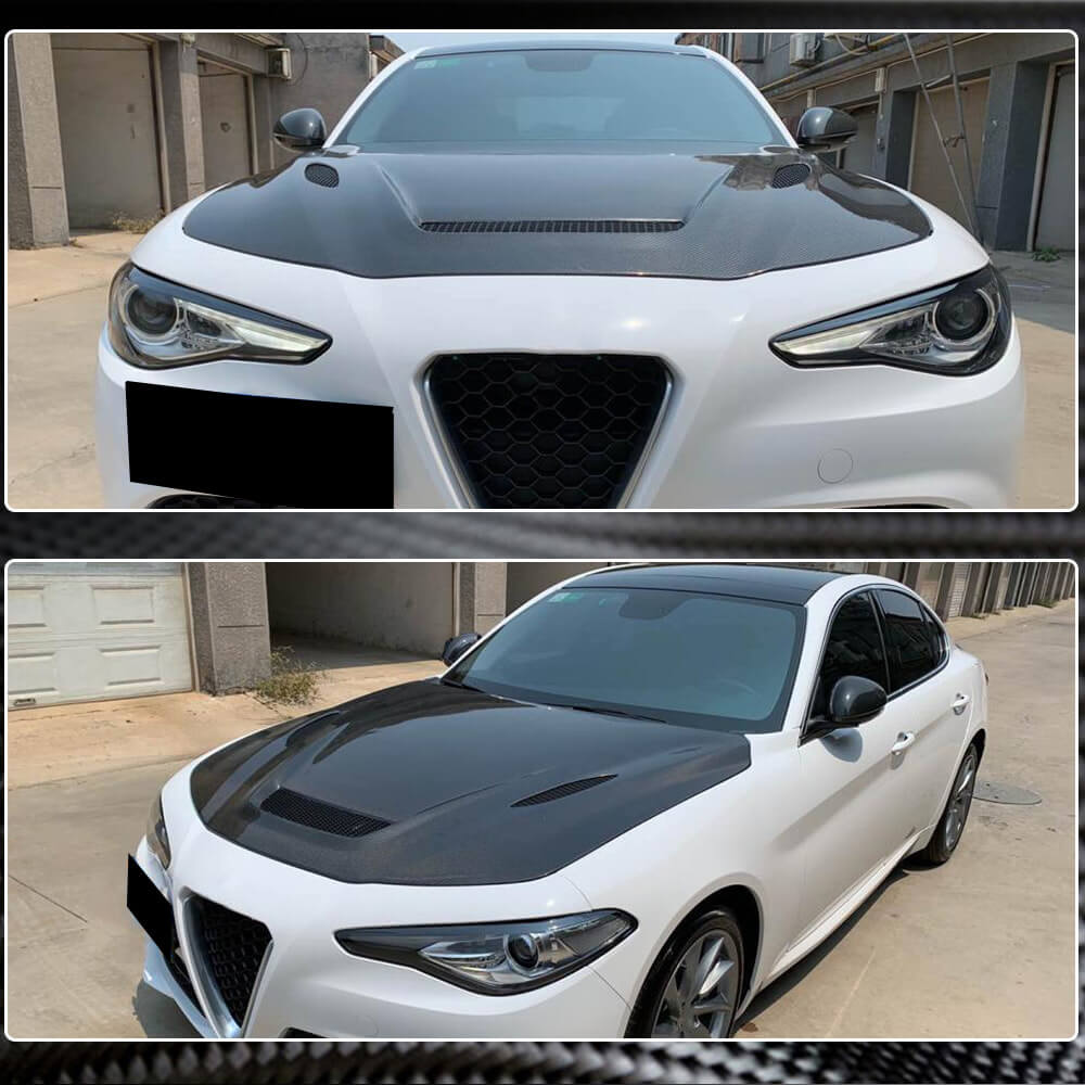 Alfa Romeo Giulia 952 2015-2022 Engine Bonnet Hood Cover Carbon Fiber-Ahacarbon