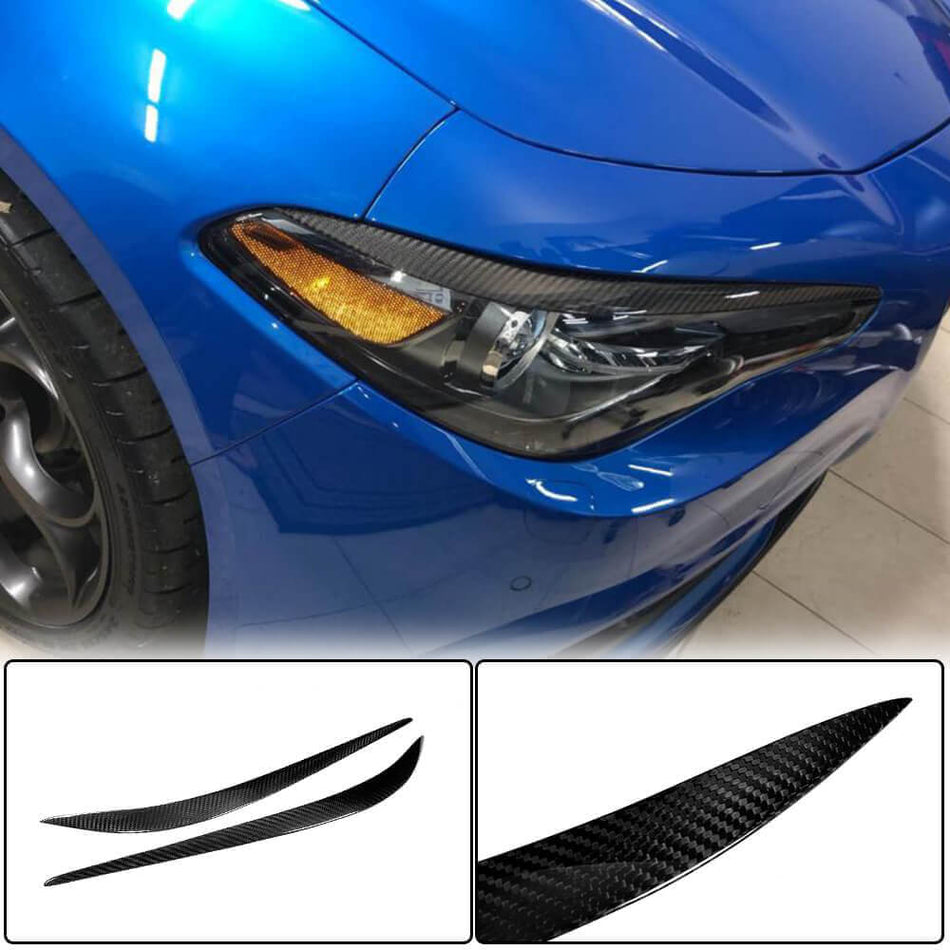 Alfa Romeo Giulia 952 2015-2020 Front Headlight Cover Eyelid Dry Carbon Fiber-Ahacarbon