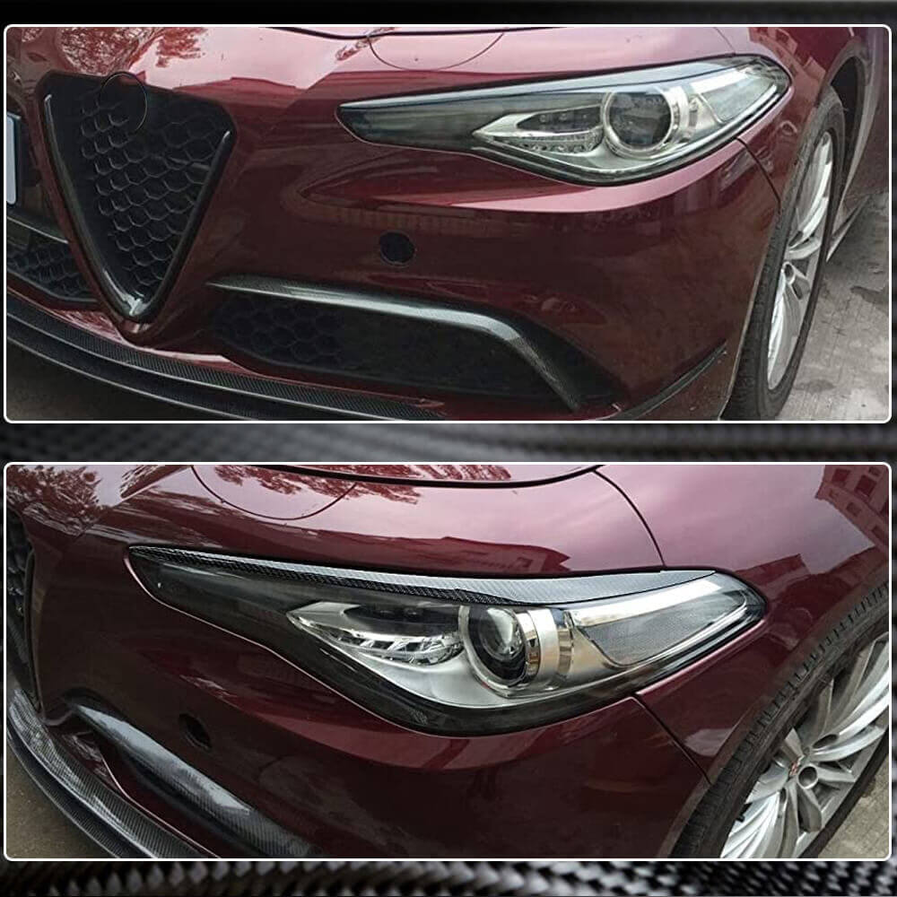 Alfa Romeo Giulia 952 2015-2020 Front Headlight Cover Eyelid Dry Carbon Fiber-Ahacarbon